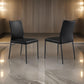 Ash 22 Inch Dining Chair Set of 2, Black Faux Leather, Tall Curved, Black By Casagear Home