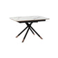 Lina 51-67 Inch Extendable Dining Table Gray Ceramic and Walnut Wood Top By Casagear Home BM311891