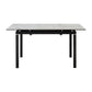 Ana 47-59 Inch Extendable Dining Table Smooth Gray Sintered Stone Black By Casagear Home BM311893