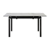 Ana 47-59 Inch Extendable Dining Table Smooth Gray Sintered Stone Black By Casagear Home BM311893