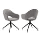 Tyra 23 Inch Swivel Dining Chair Set of 2 Curved Back Gray Black Finish By Casagear Home BM311898