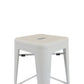 30 Inch Barstool Tapered Legs Sleek Footrests Modern White Metal Finish By Casagear Home BM311903