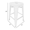 30 Inch Barstool Tapered Legs Sleek Footrests Modern White Metal Finish By Casagear Home BM311903