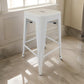 30 Inch Barstool Tapered Legs Sleek Footrests Modern White Metal Finish By Casagear Home BM311903