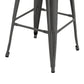 Giri 30 Inch Barstool Chair Low Backrest Tapered Legs Dark Gray Metal By Casagear Home BM311904