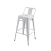 Giri 30 Inch Barstool Chair Footrest and Tapered Legs White Metal Finish By Casagear Home BM311908