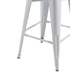 Giri 30 Inch Barstool Chair Footrest and Tapered Legs White Metal Finish By Casagear Home BM311908