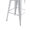 Giri 30 Inch Barstool Chair Footrest and Tapered Legs White Metal Finish By Casagear Home BM311908