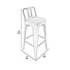 Giri 30 Inch Barstool Chair Footrest and Tapered Legs White Metal Finish By Casagear Home BM311908