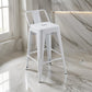 Giri 30 Inch Barstool Chair Footrest and Tapered Legs White Metal Finish By Casagear Home BM311908