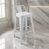 Giri 30 Inch Barstool Chair Footrest and Tapered Legs White Metal Finish By Casagear Home BM311908