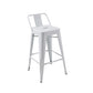 Giri 30 Inch Barstool Chair Footrest and Tapered Legs White Metal Finish By Casagear Home BM311908