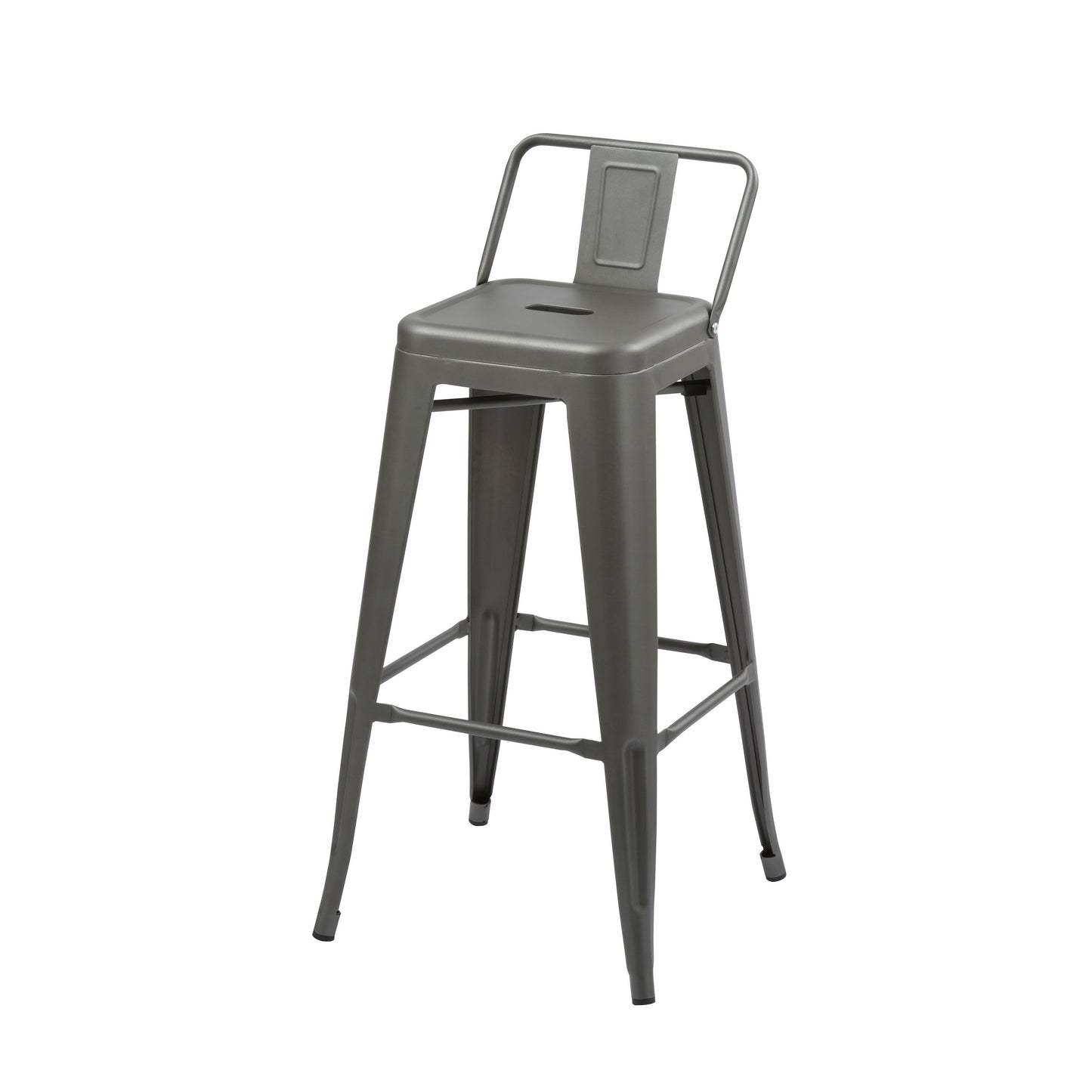 Giri 26 Inch Counter Stool Chair Footrest and Tapered Legs Gray Metal By Casagear Home BM311909