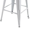 Giri 26 Inch Counter Stool Chair Footrest and Tapered Legs White Metal By Casagear Home BM311910