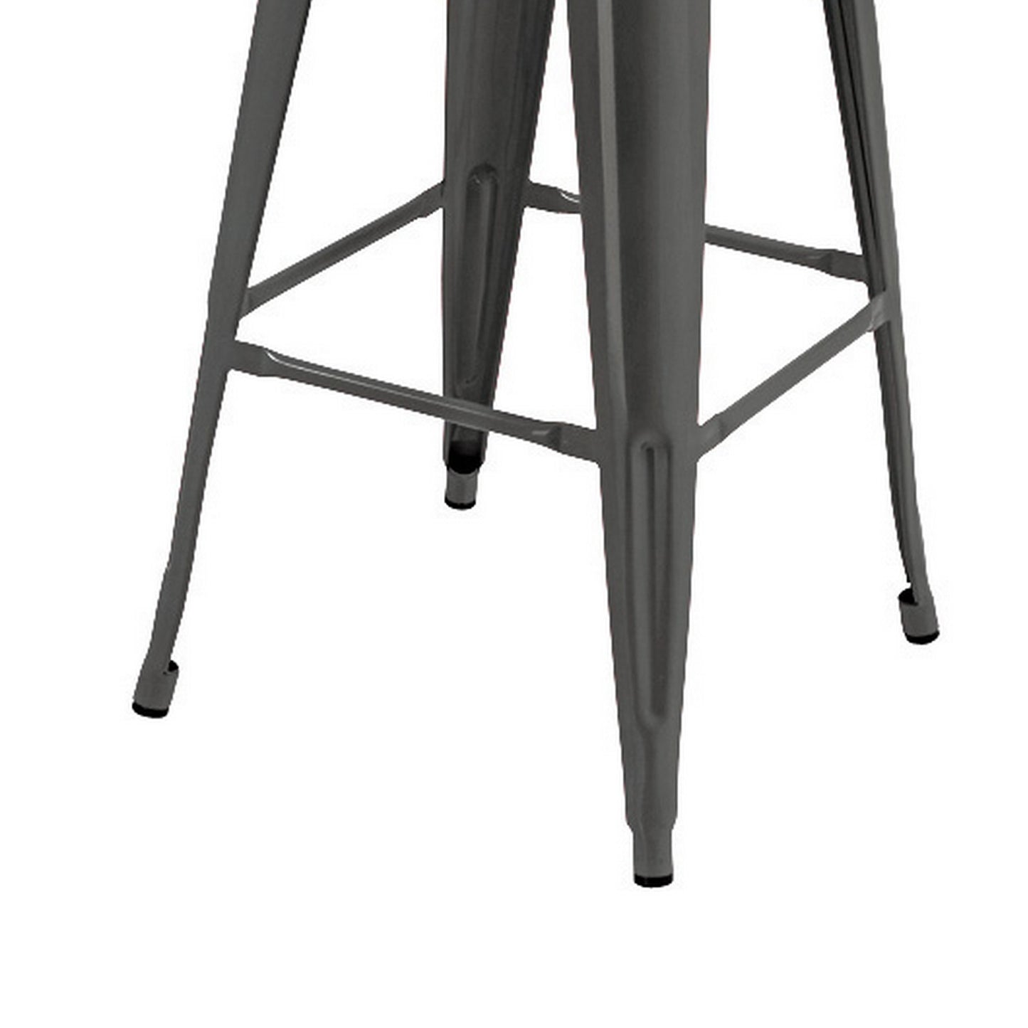 Giri 26 Inch Counter Stool Chair Footrest and Tapered Legs Light Gray By Casagear Home BM311911