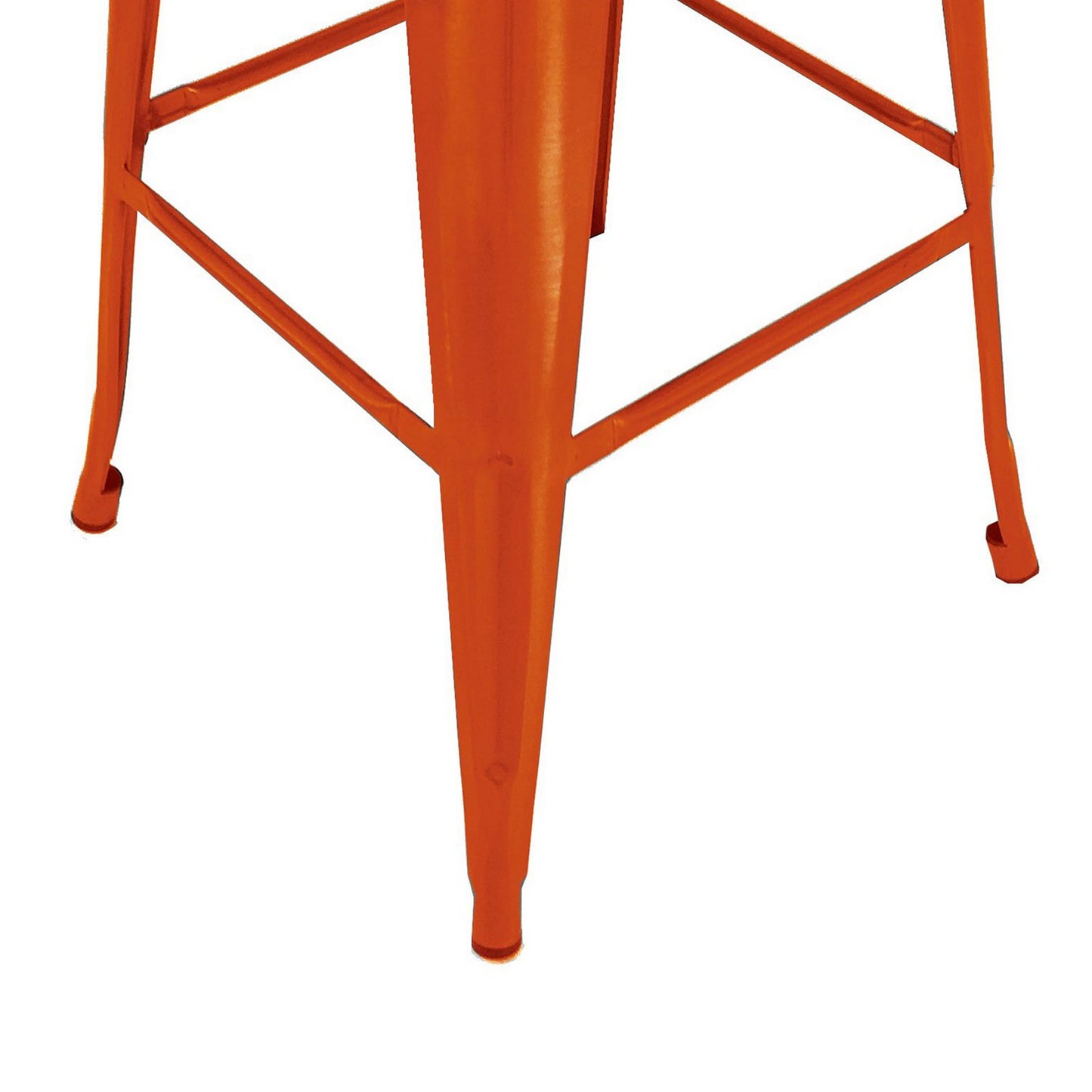 Trace 30 Inch Barstool Chair Low Back Wood Seat Orange Metal Finish By Casagear Home BM311914