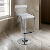 25-29 Inch Barstool Chair Adjustable White Faux Leather Chrome Metal By Casagear Home BM311916