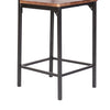 25 Inch Counter Stool Chair Brown Wood Seat and Back Black Metal Legs By Casagear Home BM311917