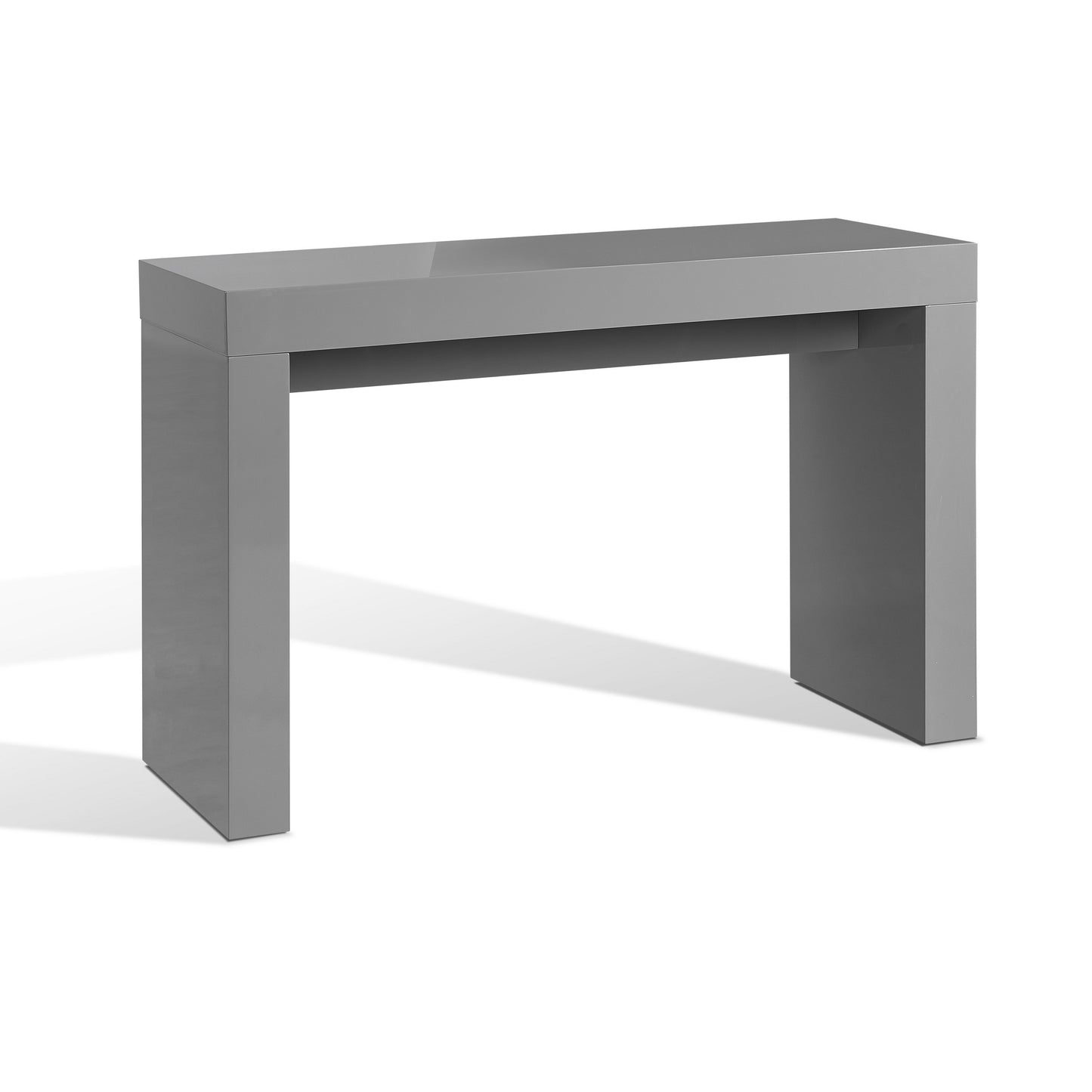 Libi 47 Inch Console Table Minimalist Rectangular Top Lacquered Gray By Casagear Home BM311920