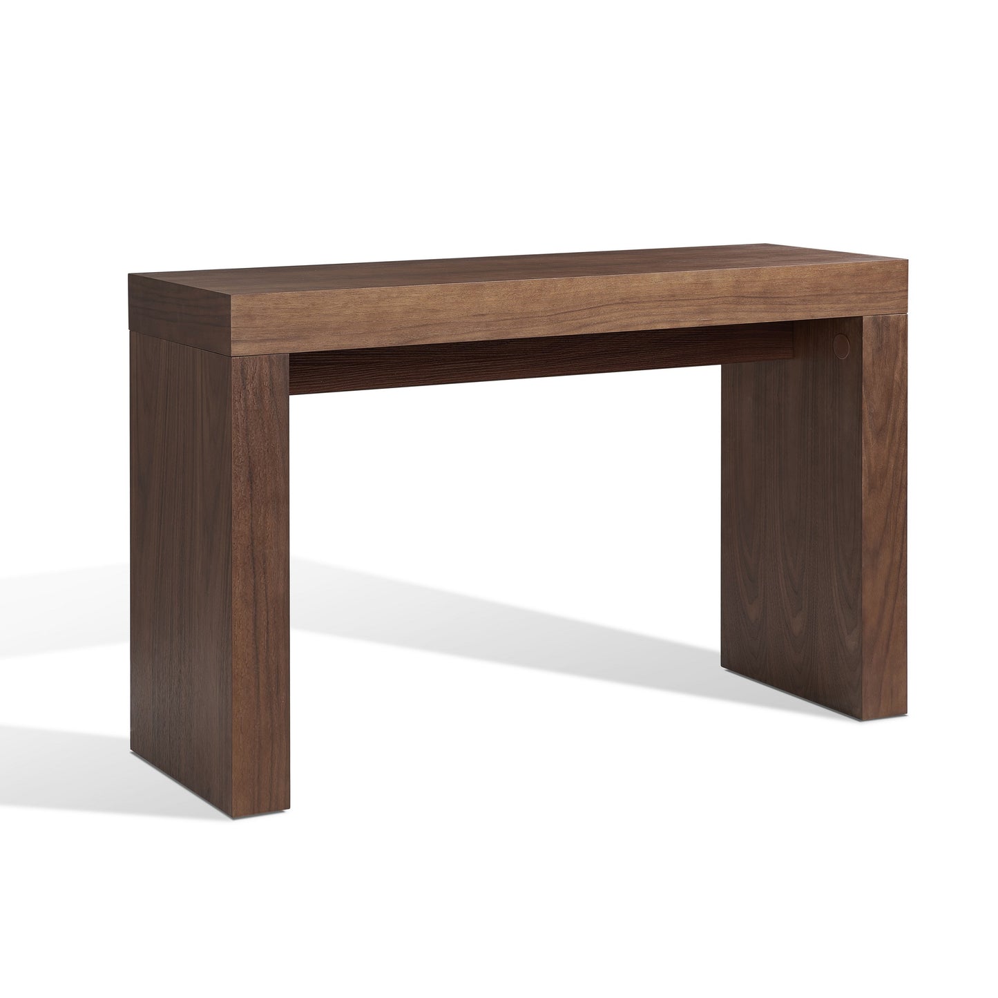 Libi 47 Inch Console Table Minimalist Rectangular Top Lacquered Brown By Casagear Home BM311922