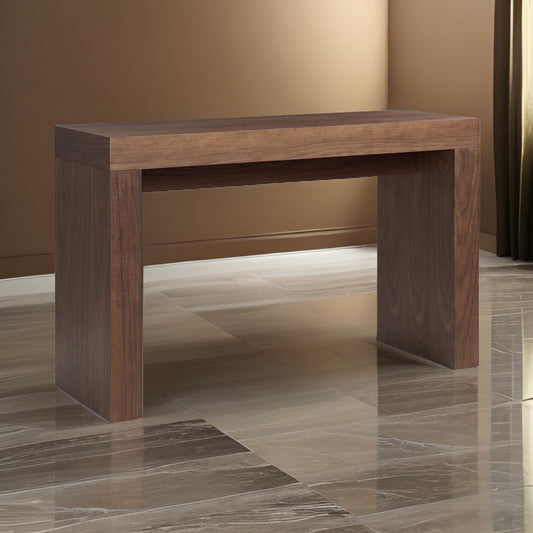 Libi 47 Inch Console Table Minimalist Rectangular Top Lacquered Brown By Casagear Home BM311922