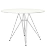 Riha 36 Inch Dining Accent Table Round Top Angled Chrome Legs White By Casagear Home BM311926