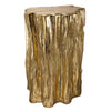 Kiny 20 Inch Accent Stool Table Tree Trunk Design Magnesium Gold Finish By Casagear Home BM311928