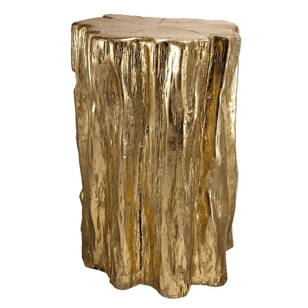 Kiny 20 Inch Accent Stool Table Tree Trunk Design Magnesium Gold Finish By Casagear Home BM311928