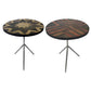 19 Inch Side Tables Set of 2, Inlay Designs, Metal Tripod Base, Brown Wood By Casagear Home