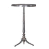 41 Inch Plant Stand Table Round Top Turned Base Modern Silver Aluminium By Casagear Home BM311935