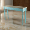 52 Inch Console Sofa Table Rectangular Turned Legs Fir Wood Teal Blue By Casagear Home BM311950