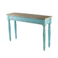 52 Inch Console Sofa Table Rectangular Turned Legs Fir Wood Teal Blue By Casagear Home BM311950