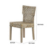 22 Inch Side Dining Chair Woven Rattan Backrest and Seat Weathered Gray By Casagear Home BM311951