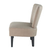 28 Inch Accent Chair Padded Back Black Legs Beige Fabric Upholstery By Casagear Home BM311952