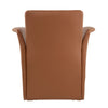 32 Inch Accent Chair Curved Extended Back Caramel Brown Faux Leather By Casagear Home BM311953