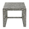 Set of 2 Nesting Side End Tables Capiz Inlaid Design Gray and White By Casagear Home BM311954