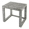 Set of 2 Nesting Side End Tables Capiz Inlaid Design Gray and White By Casagear Home BM311954