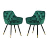 25 Inch Accent Dining Chair Curved Back Gold Green Velvet Upholstery By Casagear Home BM311957