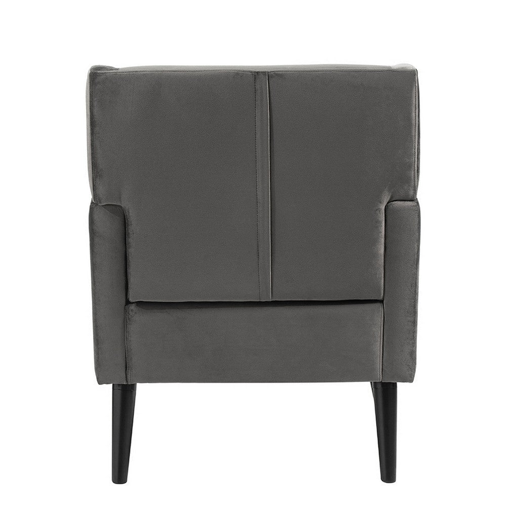 Kine 31 Inch Accent Armchair Splayed Legs Wood Gray Fabric Upholstery By Casagear Home BM311967