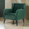 Kine 31 Inch Accent Armchair, Splayed Legs, Wood, Green Fabric Upholstery By Casagear Home