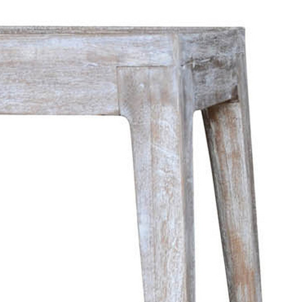 50 Inch Console Sofa Table Cottage Inspired Mango Wood Distressed White By Casagear Home BM311971