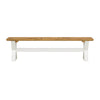 70 Inch Dining Bench White X Leg Trestle Base Acacia Wood Brown Seat By Casagear Home BM311978