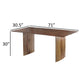 Dice 71 Inch Dining Table Rectangular Top Dual Base Brown Sheesham Wood By Casagear Home BM311983