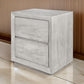 Romo 24 Inch Nightstand with 2 Drawers, Square, Natural Cream Acacia Wood By Casagear Home