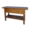 47 Inch Console Table 2 Drawers Rectangular Bottom Shelf Wood Brown By Casagear Home BM311988