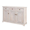 54 Inch Sideboard Buffet Cabinet 3 Drawers 3 Doors Wood Frame White By Casagear Home BM311991