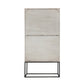 Jen 79 Inch Accent Cabinet Armoire Iron Stand Cream White Acacia Wood By Casagear Home BM311998