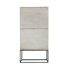 Jen 79 Inch Accent Cabinet Armoire Iron Stand Cream White Acacia Wood By Casagear Home BM311998