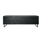 87 Inch Sideboard Cabinet 6 Drawers Iron Legs and Handles Wood Black By Casagear Home BM311999