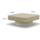 Cid Macy 40 Inch Coffee Table Square Modern Style Beige Brown Finish By Casagear Home BM312002